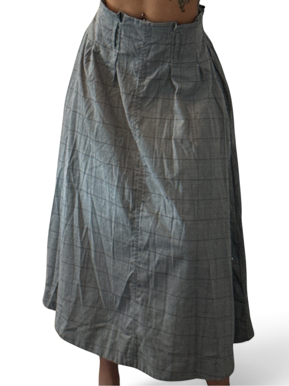 Women's Gray Midi A-Line Skirt